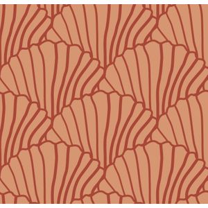 Swedish Linens - Kussensloop Seashells (50x75 cm) - Kussensloop - Terracotta Burgundy