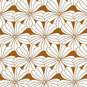 Swedish Linens - Kussensloop Flowers (60x70 cm) - Kussensloop - Cinnamon Brown