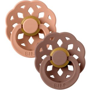 BIBS -Boheme Fopspeen Natuurlijk Rubber (2 stuks) Peach/Woodchuck