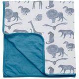 Snoozebaby Organische Wiegdeken Storm Blue - 100x150 cm