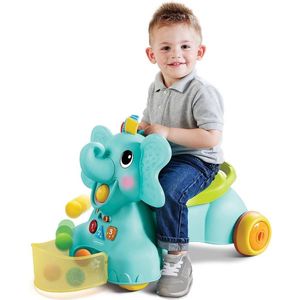 Infantino - Sensory Ollie 3-in-1 Olifant Loopwagen - Activiteitsspeelgoed voor baby's