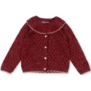 Konges Slojd -  Elegant Gebreid Vest - Holiday Knit Vest - Red Dahlia - Rood