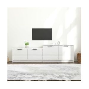 VidaXL TV-meubel 158,5x36x45 cm - Bewerkt Hout - Hoogglans Wit