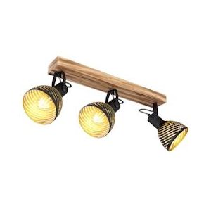 Globo Lighting Globo Spot hout donkerbruin, 3x E27 - bruin Massief hout 54660-3