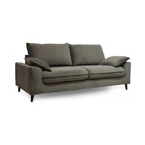 Oviala Business 3-zits fluwelen sofa kaki groen - Oviala - groen 107676