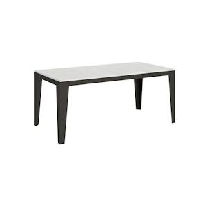 Itamoby Uitschuifbare tafel 90x180/440 cm Flame Evolution Wit As Antraciet Structuur - 8050598016503