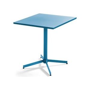 Oviala Business Pacific blauw staal vierkante bistro opklapbare terrastafel - blauw Staal 105644
