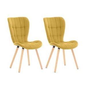 CLP Set van 2 stoelen Elda fluweel geel - 325019