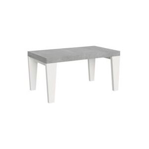 Itamoby Uitschuifbare tafel 90x160/420 cm Spimbo Mix Cement blad, witte essen poten - 8050598046760