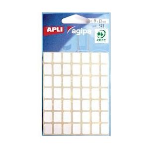 Agipa witte etiketten in etui ft 9 x 13 mm (b x h), 343 stuks, 49 per blad - 3270241119084