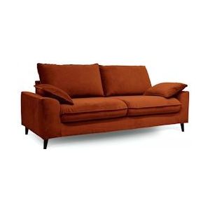 Oviala Business Fluwelen sofa 3 zits Rouille - Oviala - oranje 107678