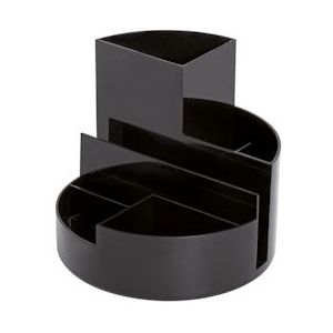 MAUL bureauorganizer pennenbak Roundbox Ø14x12.5cm, 7-vaks, 85% gerecycled kunststof zwart - 4002390087568