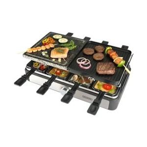 BOURGINI - Raclette Grill Gourmete Plus 8P. 1300W, regelbare thermostaat tot 210º, 8 houten spatels - 23161108