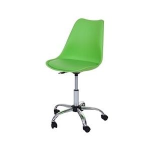 Mendler Malmö HWC-T501 draaistoel, bureaustoel werkkruk, in hoogte verstelbaar ~ kunstleer, groen - groen Synthetisch materiaal 60106