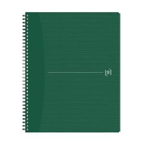 Oxford Origin spiraalschrift, ft A4+, 140 bladzijden, geruit 5 mm, groen - 400150010