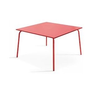 Oviala Business Vierkante terrastafel in rood metaal - Oviala - rood Staal 103599