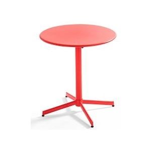 Oviala Business Ronde bistro verstelbare terrastafel in rood staal - rood Staal 105166