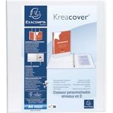 Exacompta Personaliseerbare ringmap Kreacover 4 ringen van 40 mm, rug van 6 cm, wit - wit Multi-materiaal 51843E