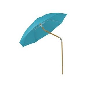 SVITA Set parasol bamboe 2m parasolvoet Tuinparasol Balkonparasol Lichtblauw - blauw 97636