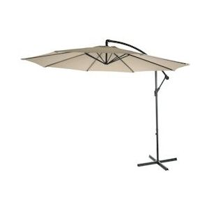 Mendler Acerra zweefparasol, parasol, Ø 3m kantelbaar, polyester/staal 11kg ~ crème zonder voet - beige Textiel 46812
