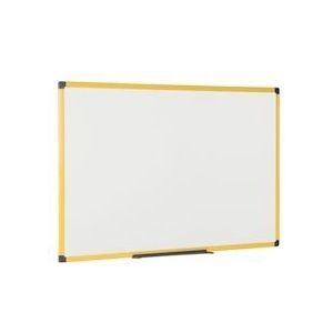 Bi-Office Industrial Ultrabrite Robuust Gelakt Stalen Magnetisch Whiteboard Met Een Geel Aluminium Omlijsting En Pennenbak, 150x100 cm - wit Staal MA1515177