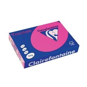 Clairefontaine Trophée Intens, gekleurd papier, A4, 80 g, 500 vel, fluo roze - blauw Papier 2973C