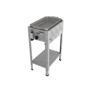 ChattenGlut Pro Gas Grill gastro brander 1-vlammig zelfstandig apparaat 4,5 kW stalen brander voor vloeibaar gas 340x530x800 mm met pan - zilver 67631928