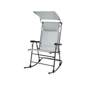SVITA Schommelstoel opklapbaar voor buiten met bescherming tegen de zon hoofdsteun armleuning lichtgrijs - grijs Multi-materiaal 92072