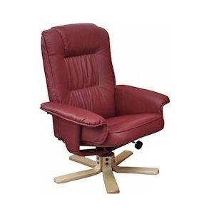 Mendler Relax fauteuil TV fauteuil zonder kruk M56 kunstleder ~ bordeaux - rood Synthetisch materiaal 27596