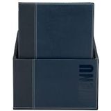 Securit® Menukaartbox incl. menu's (x20) "Trendy", A4, leerlook, incl. 1 Insert per kaart (4x A4), Blauw - blauw MC-BOX-TRA4-BU