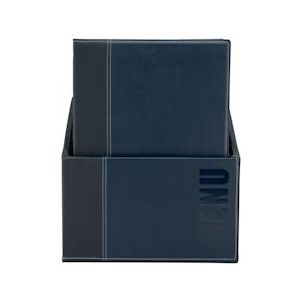 Securit® Menukaartbox incl. menu's (x20) "Trendy", A4, leerlook, incl. 1 Insert per kaart (4x A4), Blauw - blauw MC-BOX-TRA4-BU
