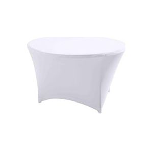 Oviala Business Elastisch tafelkleed voor ronde tafel 150cm wit - wit Polyester 103766