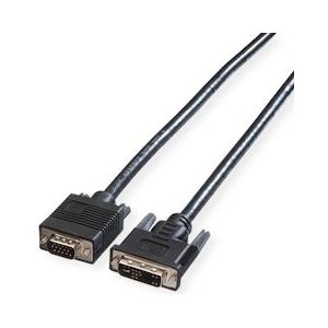 ROLINE DVI-VGA kabel, DVI (12+5) - HD15 M/M, 2 m - zwart 11.04.5420