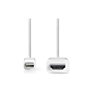 Nedis Mini DisplayPort-Kabel - DisplayPort 1.2 - Mini-DisplayPort Male - HDMI Connector - 21.6 Gbps - Vernikkeld - 2.00 m - Rond - PVC - Wit - Label - 5412810420971