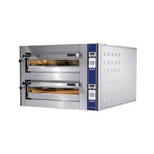 Pizza oven elektrisch | 6+6x Ø35cm | 16,8kW/h | 2 kamers met vuurvaste stenen | 1150x1420x780(h)mm - MAS-CAB0013/CD