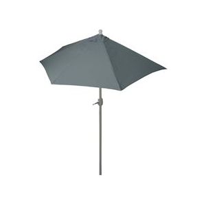 Mendler Parla halfronde parasol, balkonparasol, UV 50+ polyester/aluminium 3kg ~ 270cm antraciet zonder voet - zwart Textiel 52377