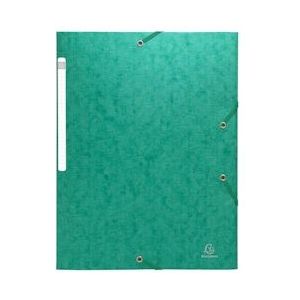 Exacompta 55753E 50x Elastomap met 3 kleppen, Scotten glanskarton met reliëf 425g/m², 24x32 cm voor formaat A4, groen - groen Kartonnen 55753E