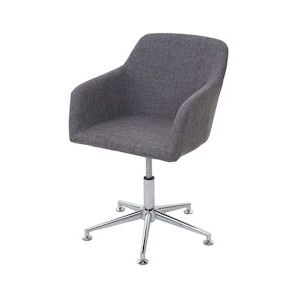 Mendler Eetkamerstoel HWC-A74, draaistoel loungestoel, in hoogte verstelbaar ~ Textiel, grijs - grijs Textiel 57835