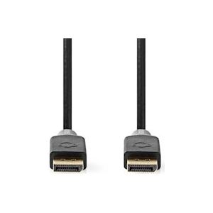 Nedis DisplayPort-Kabel - DisplayPort Male - DisplayPort Male - 8K@60Hz - Verguld - 2.00 m - Rond - PVC - Zwart - Doos - 5412810443307