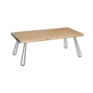 Mendler Salontafel HWC-L73, tafel woonkamer, industrieel massief hout MVG-gecertificeerd 120x60cm, naturel - bruin Hout 117566