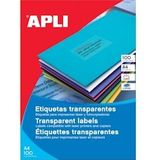 Apli Transparante etiketten ft 210 x 297 mm (b x h), 20 stuks, 1 per blad, doos van 20 blad - 8410782012252