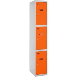 SimonRack Gedemonteerd INITIAL 3-deurs metalen locker GRIJS/ORANJE 1800x400x500 mm (Hoogte x Breedte x Diepte) - 8425437068164