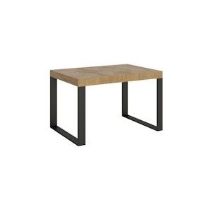 Itamoby Uitschuifbare tafel 90x130/390 cm Antraciet Natuurlijk Eiken Technostructuur - VE135TATECALL-QN-AN
