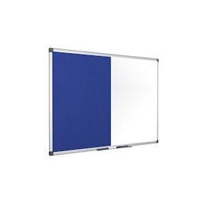 Bi-Office Maya Combinatie Blauw Vilt / Whiteboard Met Aluminium Omlijsting, 150x100 cm - blauw Weefsel XA1522170