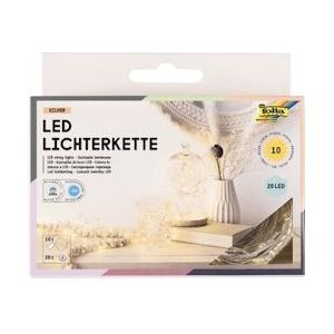 Folia lichtslinger LED, 20 LED's, 2,20 m, op batterijen, pak van 10 stuks - blauw Papier 4001868126778