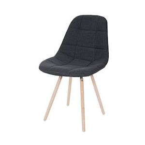 Mendler Eetkamerstoel HWC-A60 II, stoel keukenstoel, retro jaren 50 design ~ stof/textiel donkergrijs - grijs Textiel 74328