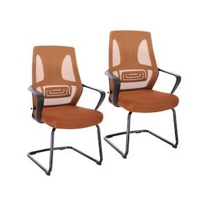 SVITA DELTA set van 2 bezoekersstoelen bruin - bruin Polyester 91258
