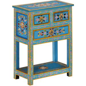 vidaXL Dressoir 55x30x76 cm massief mangohout turquoise - 355011