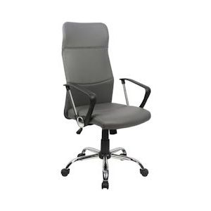 SVITA AIKO bureaustoel bureaustoel werkstoel directiefauteuil met wielen armleuningen hoge rugleuning in hoogte verstelbaar schommelmechanisme grijs - grijs 95157