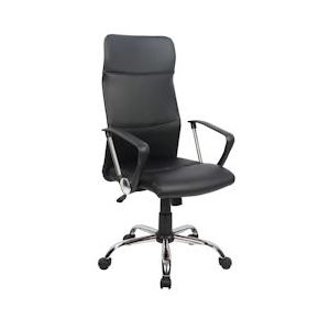 SVITA AIKO bureaustoel bureaustoel werkstoel directiestoel met wielen armleuningen hoge rugleuning in hoogte verstelbaar schommelmechanisme zwart - zwart 95154